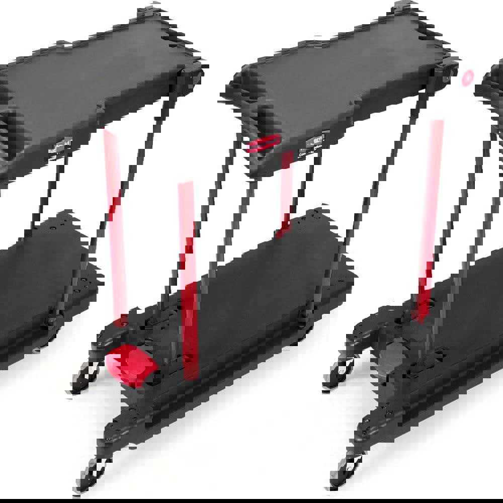 Convertible Utility Cart, Plastic, 2 Shelves, 400 lb Capacity, 23.88